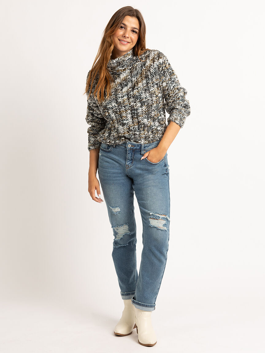 dex rib marled mock neck popover Image 3