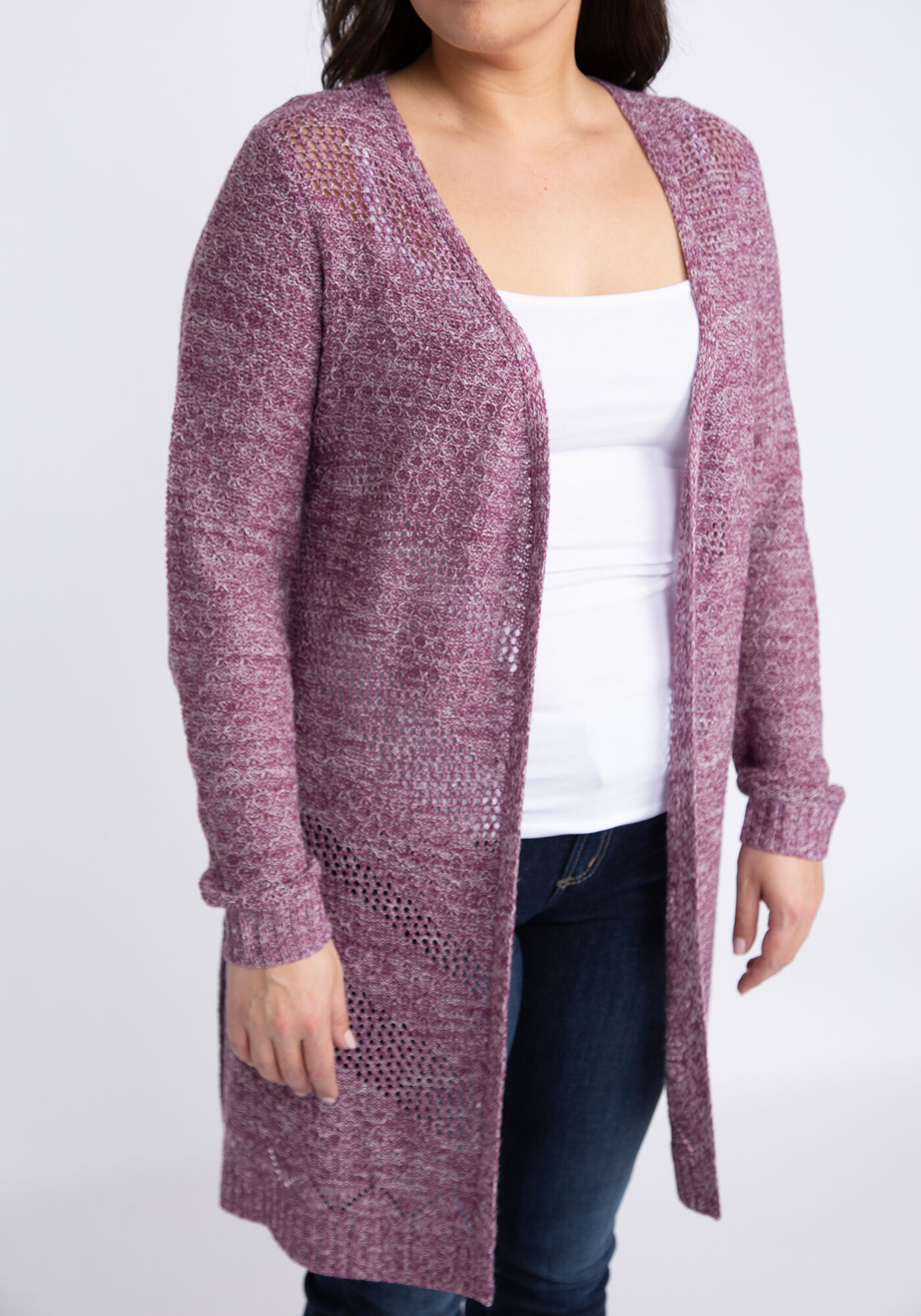 genevive lattice back open cardigan Image 4