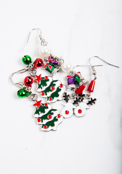 christmas earrings bells wreath and tree Image 2