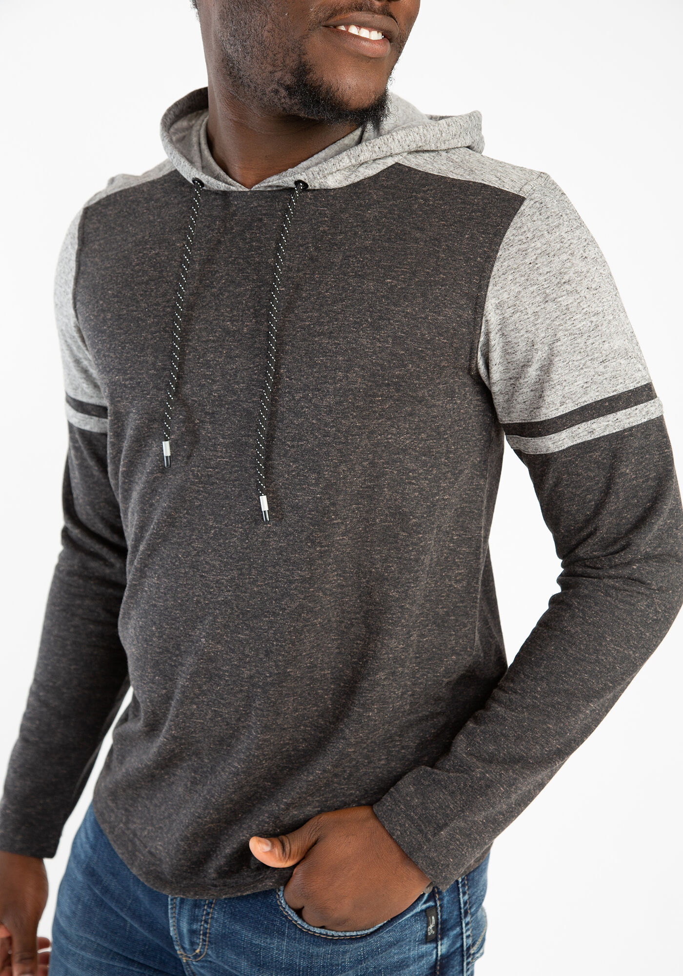 colour block raglan hoodie Image 4