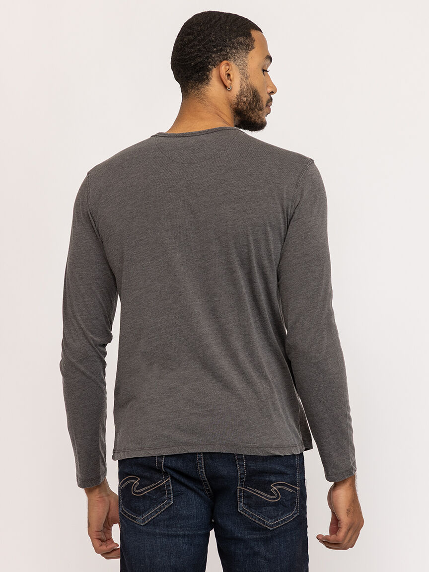 acid wash henley tee