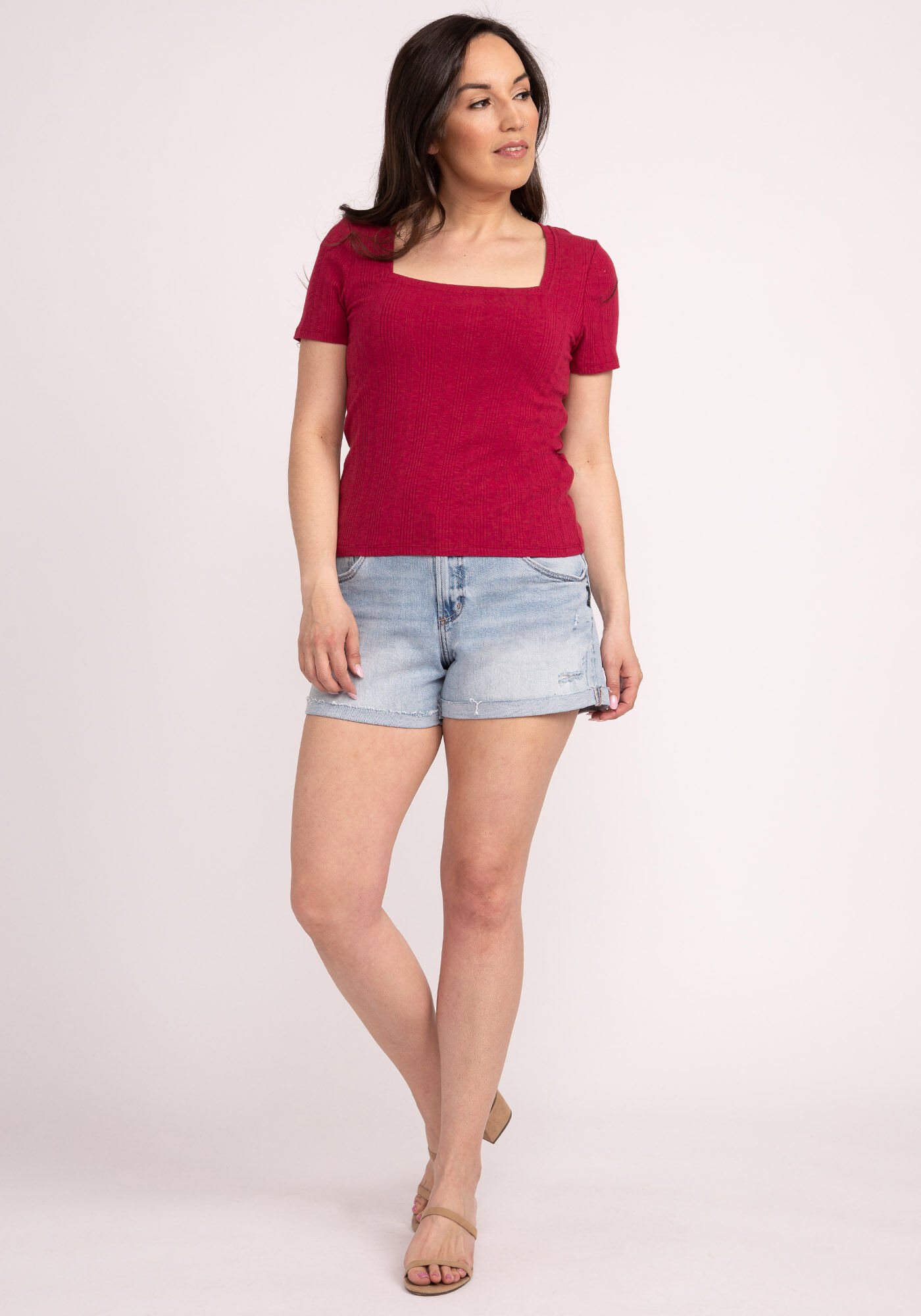 allegra square neck short sleeve top Image 3