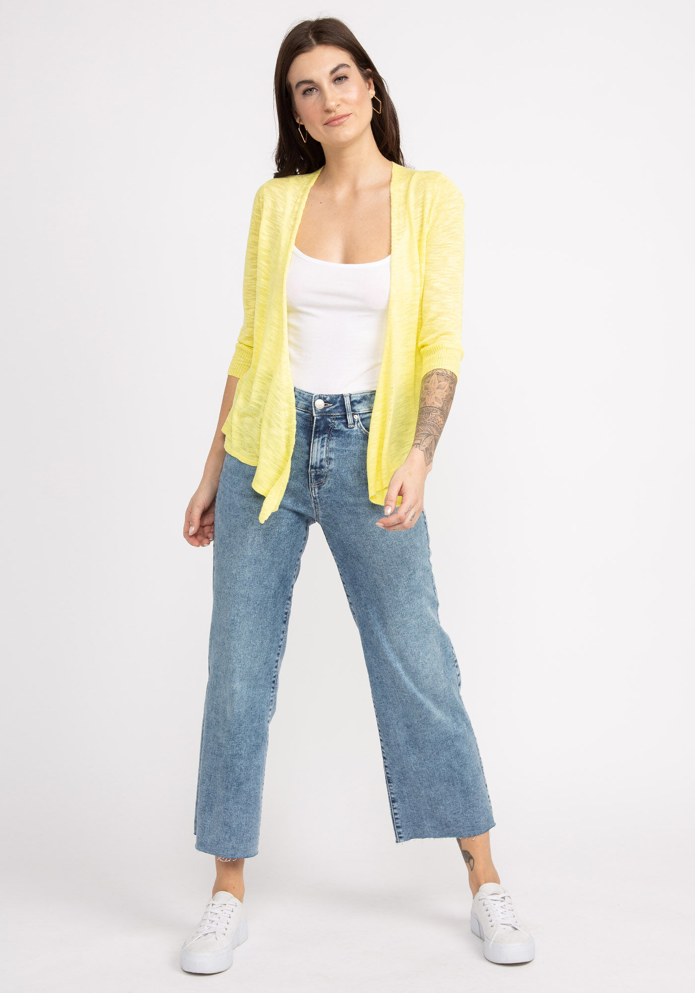 catherine &frac34; sleeve open cardigan Image 1