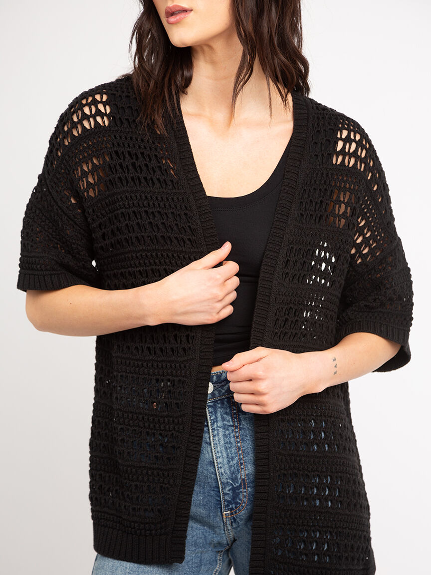 solana short sleeve open cardi Image 5