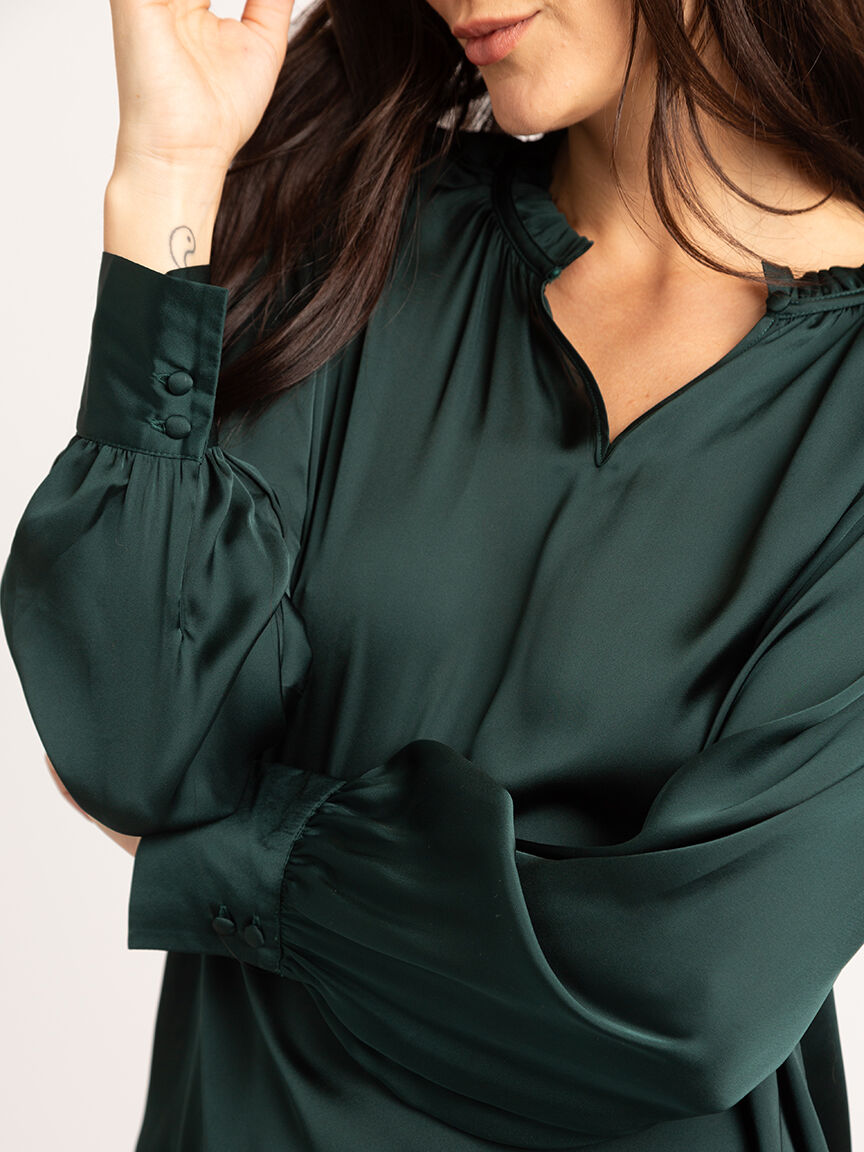 willa satin peasant blouse Image 4