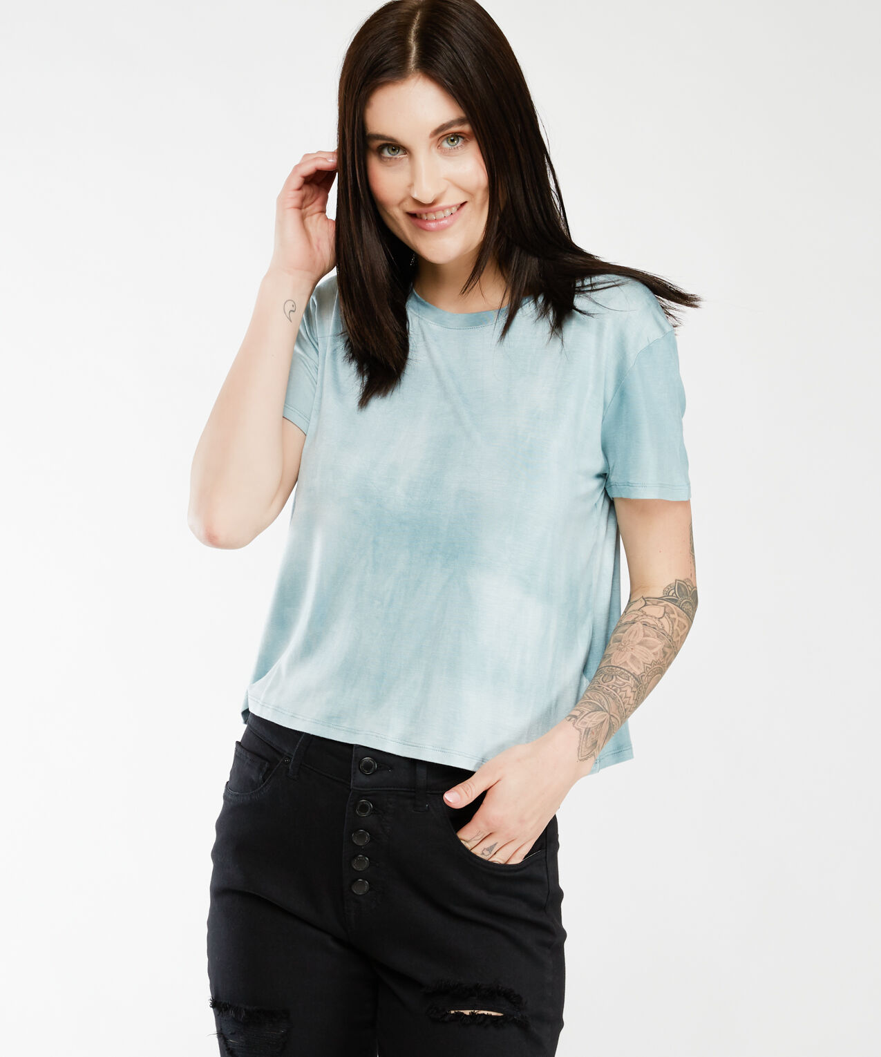 distressed short sleeve tee Image 1