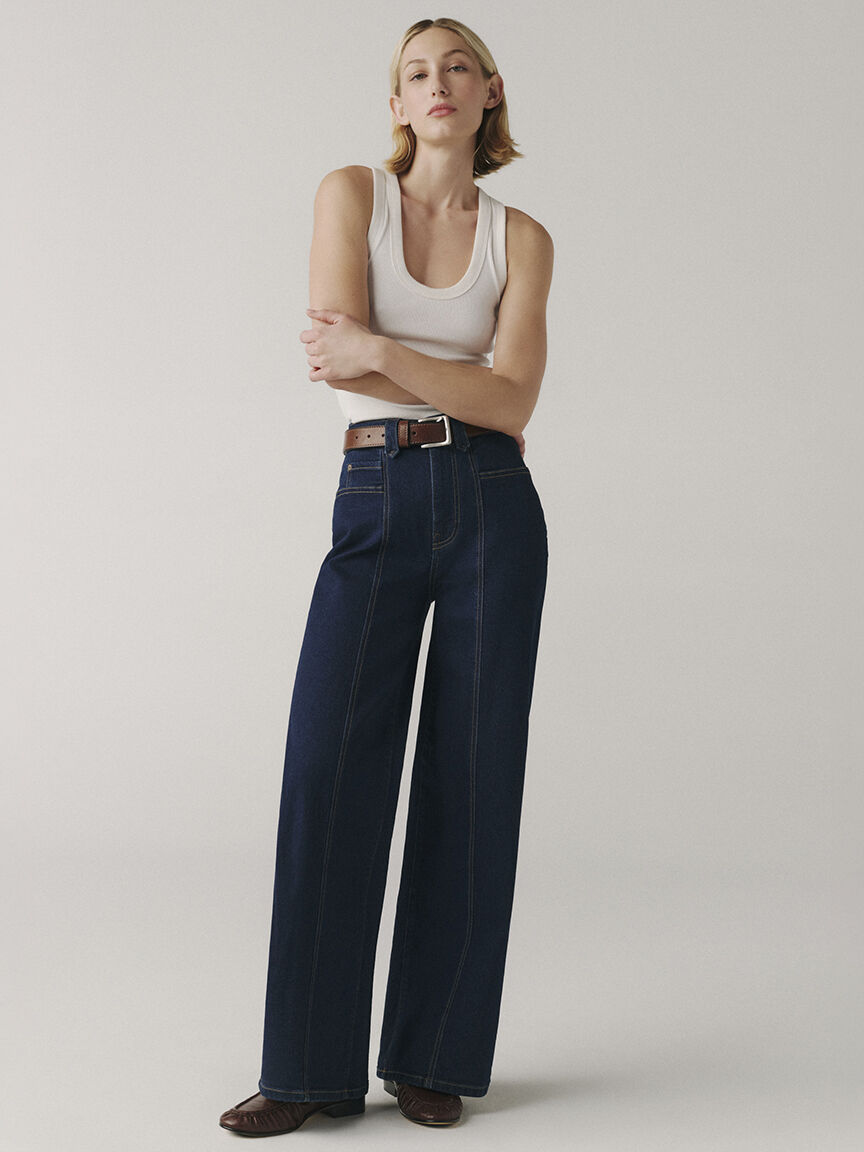 NCE wide leg jean medium rinse