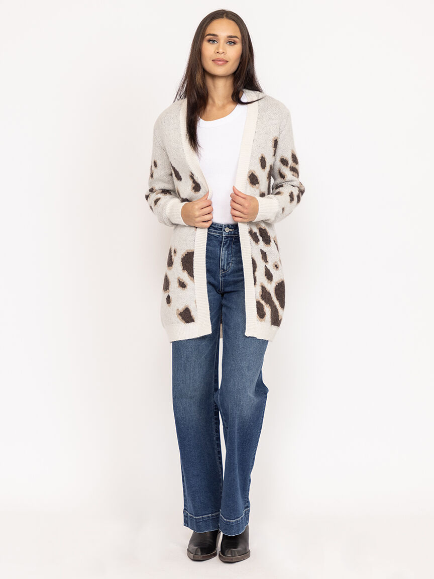 animal print cardigan