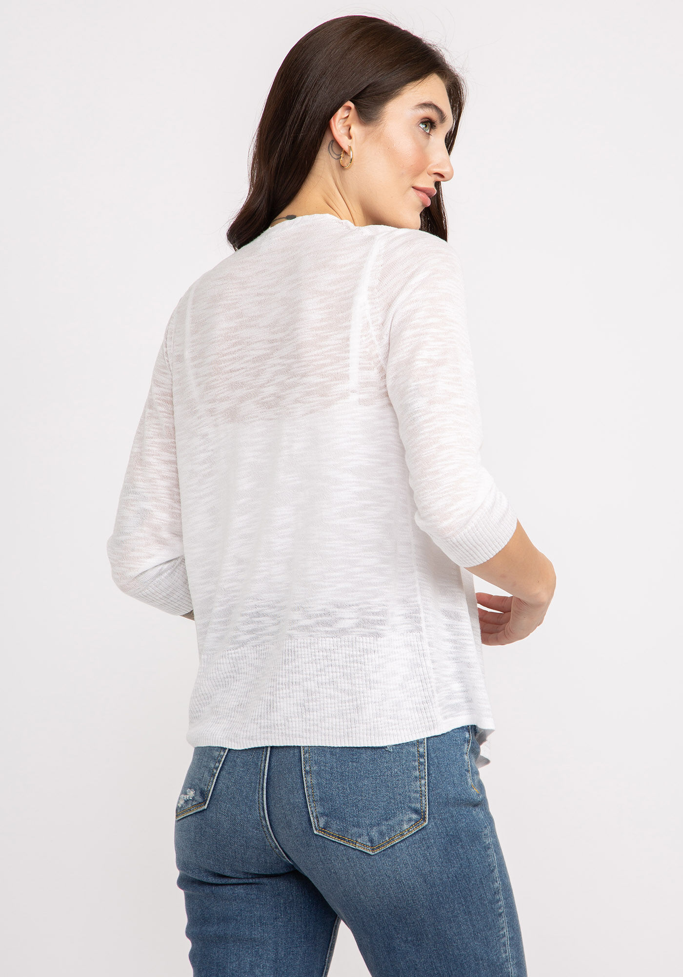 catherine &frac34; sleeve open cardigan Image 2