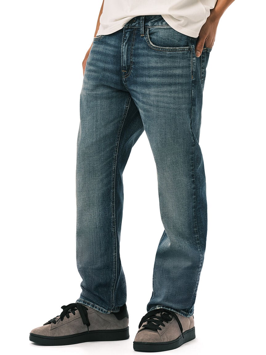 driven relaxed straight jeans indigo wash