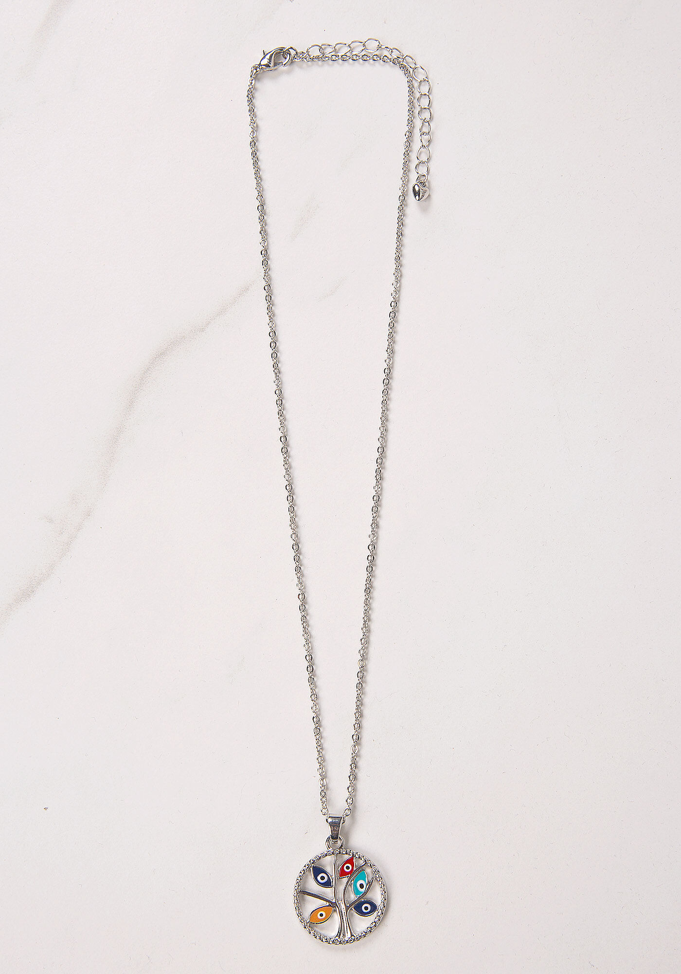 multicoloured family tree pendant necklace Image 1