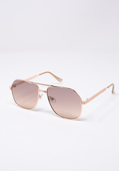 women's square metal frame sunglasses Image 3