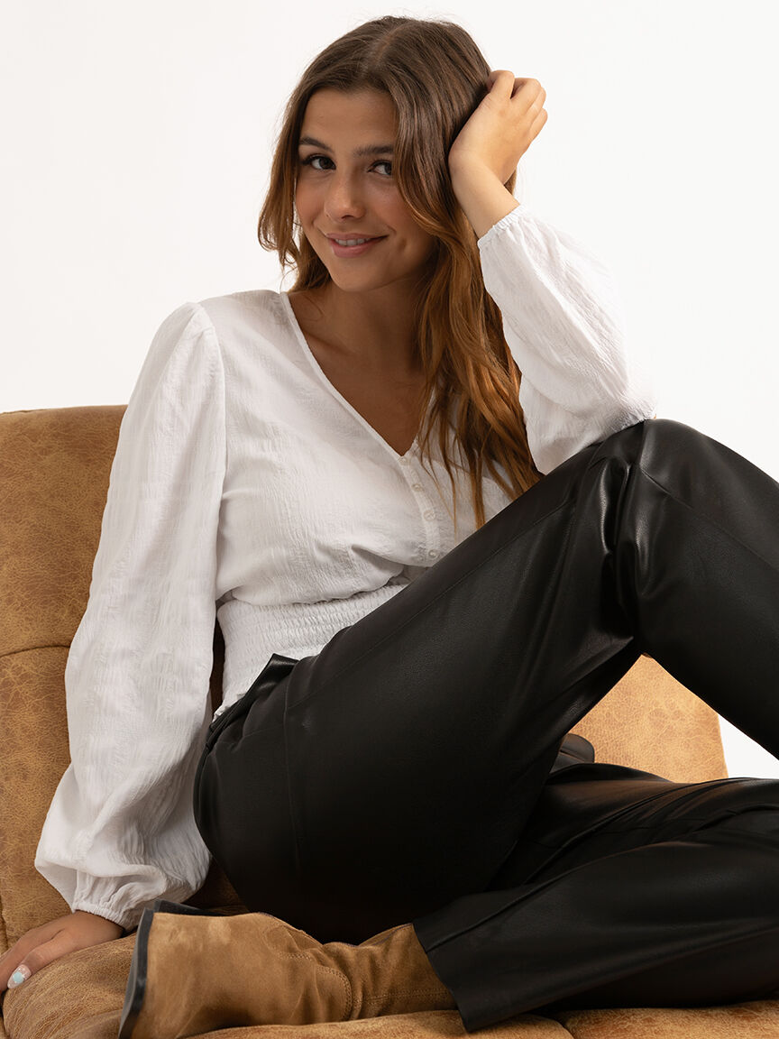 siera textured v-neck blouse Image 1