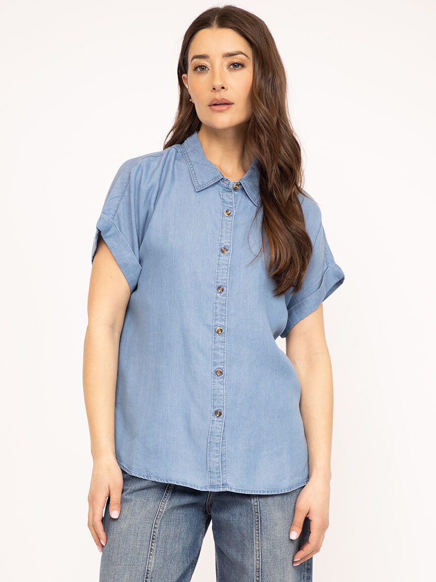 button down chambray top