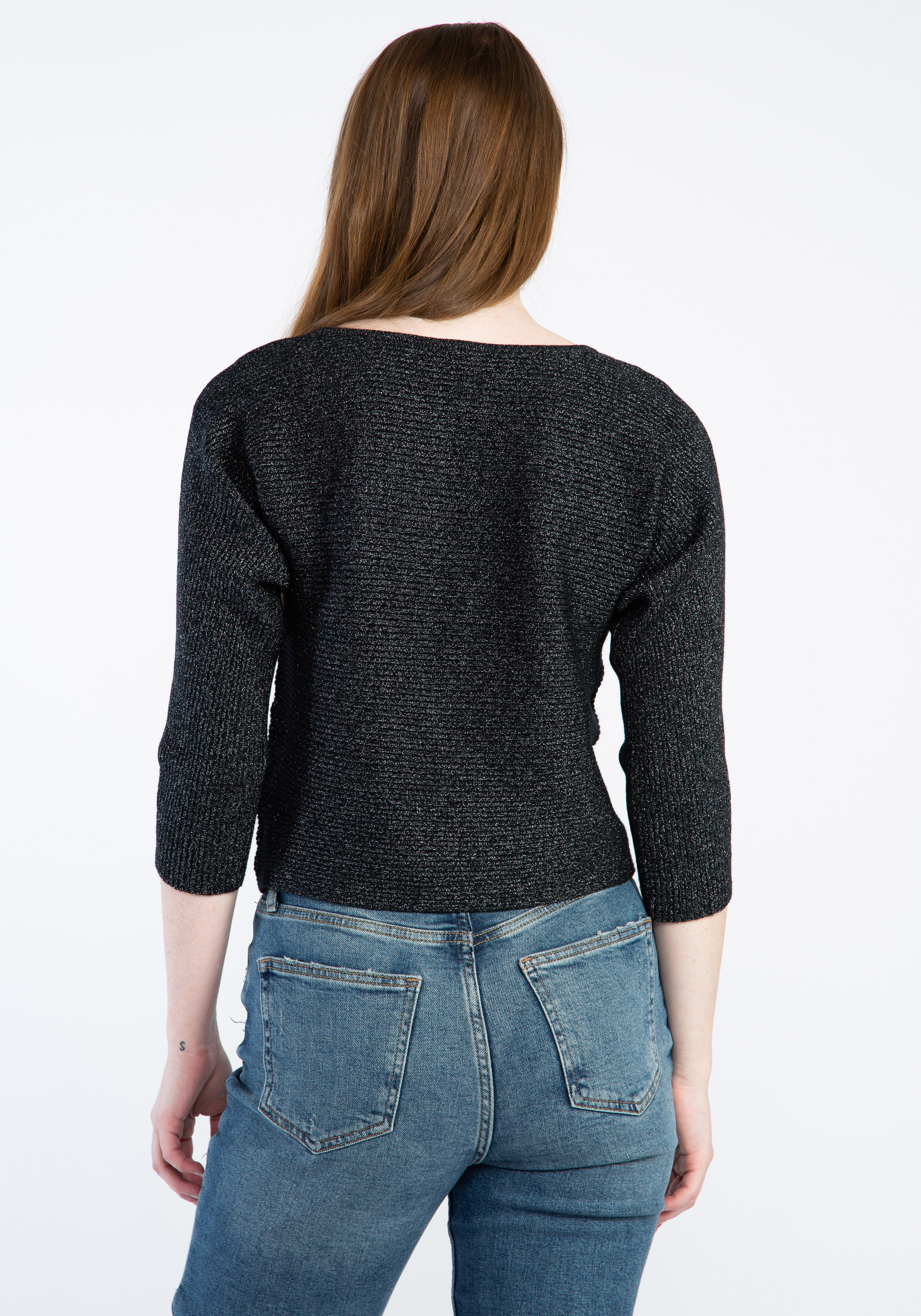 anne boatneck popover sweater w/ lurex Image 2