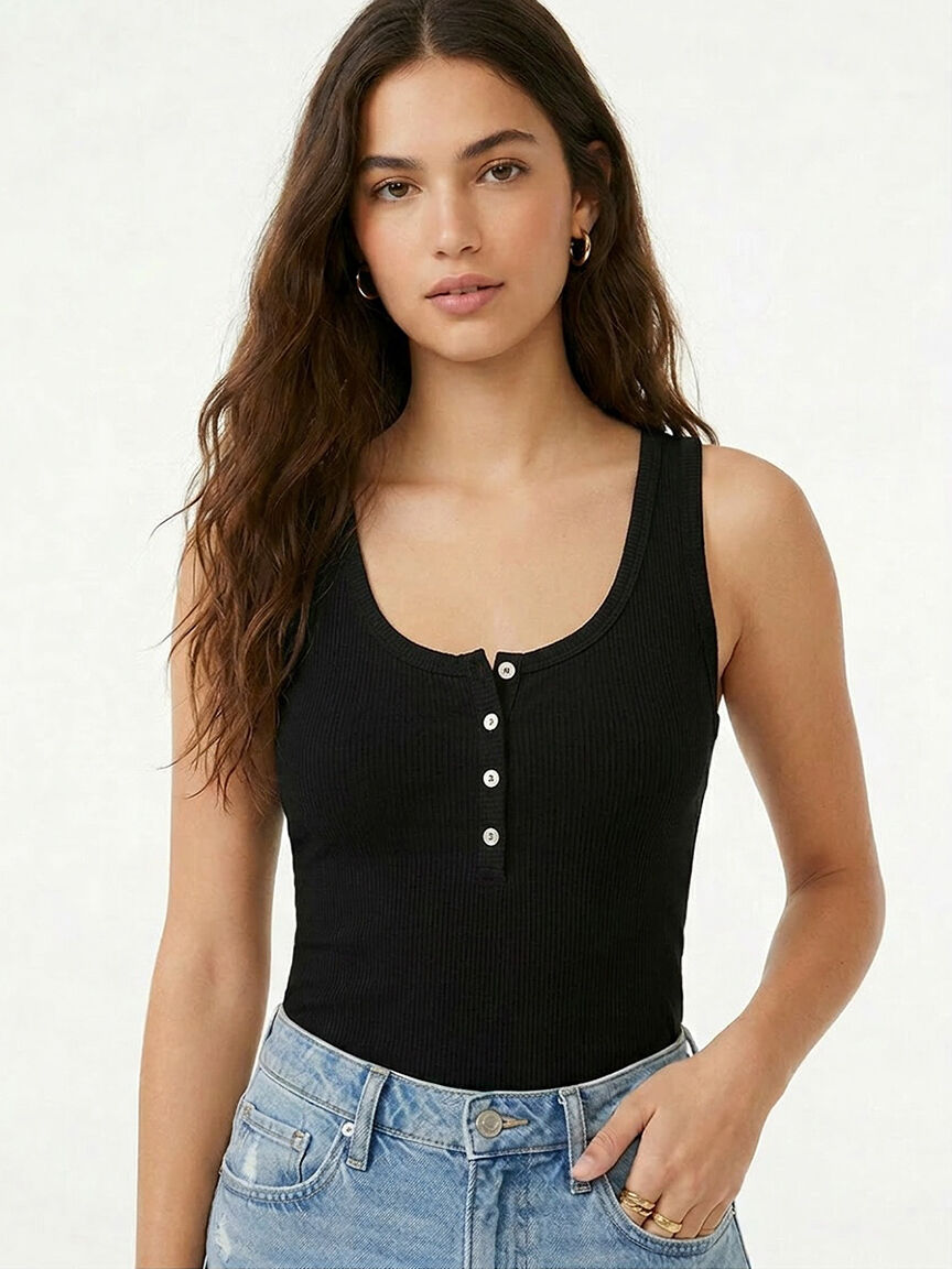 ribbed henley tank