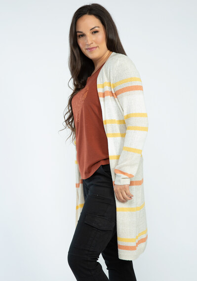 mitzy open front striped cardigan Image 3