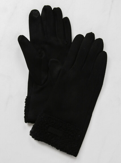 women's faux suede gloves Image 1