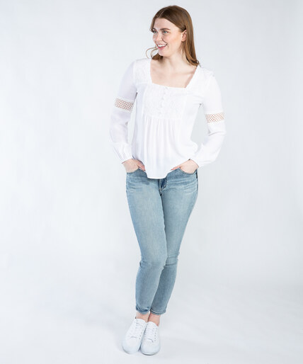 square neck lace trimmed blouse maggie Image 4