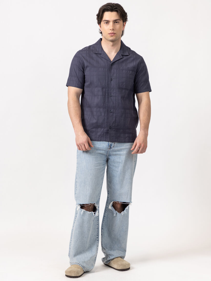 louis plaid textured 1 pkt shirt Image 5