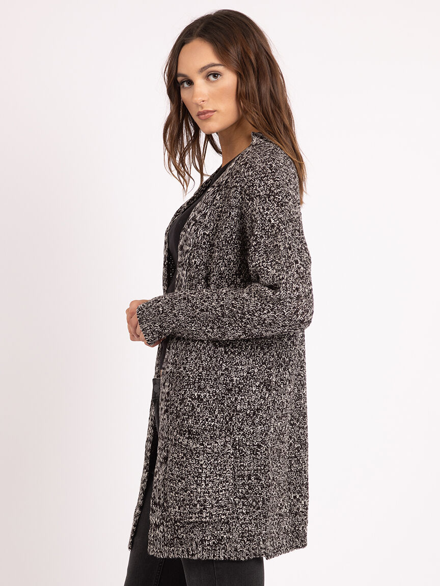 novelty stitch open front cardigan Image 3