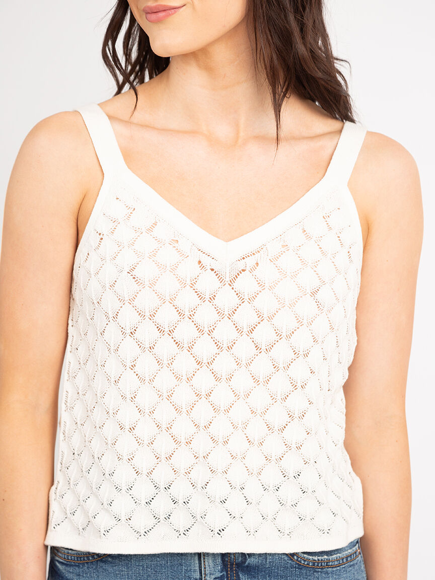 alba double vneck pointelle tank Image 5