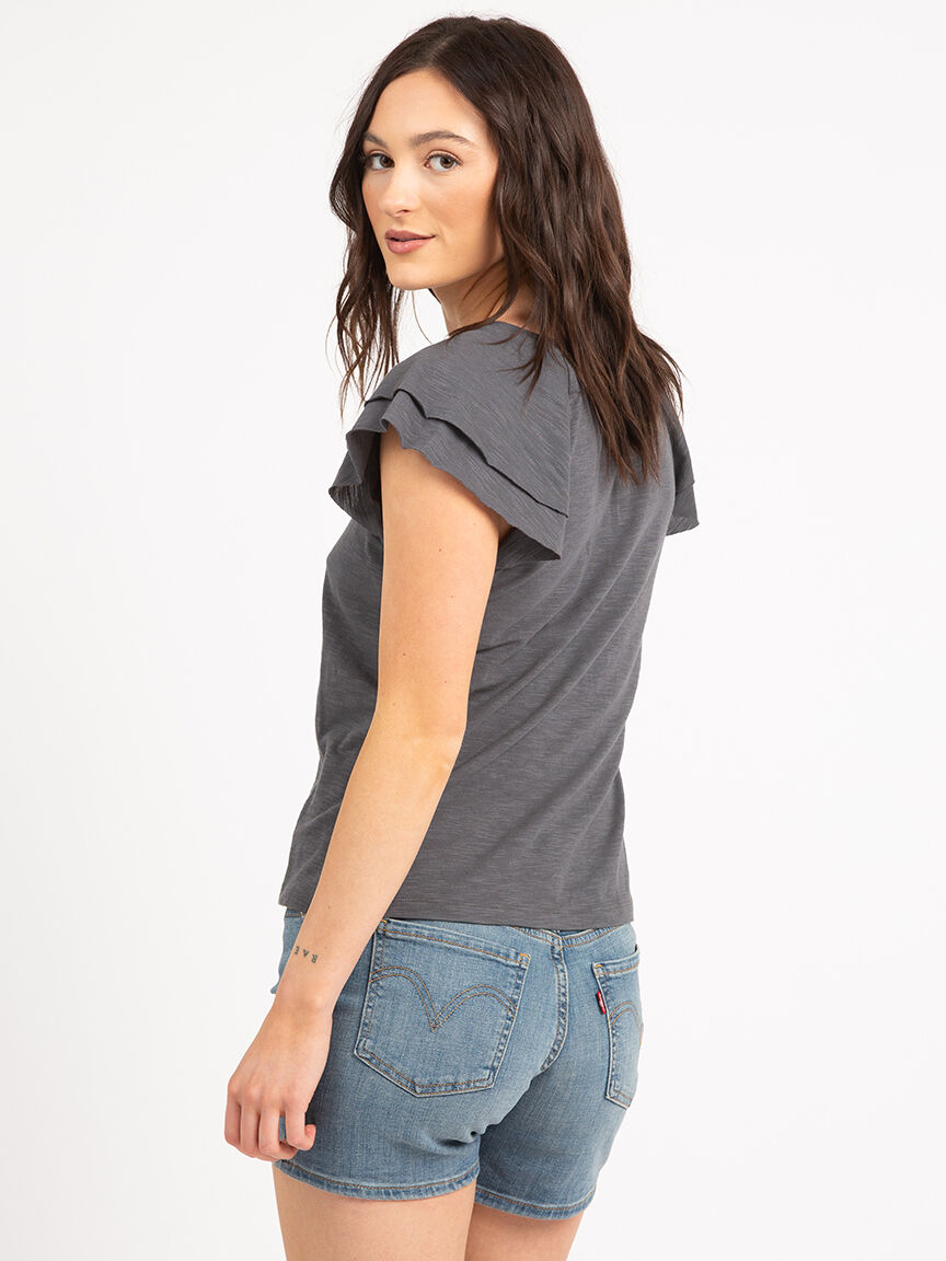 rae double flutter sleeve tee Image 4