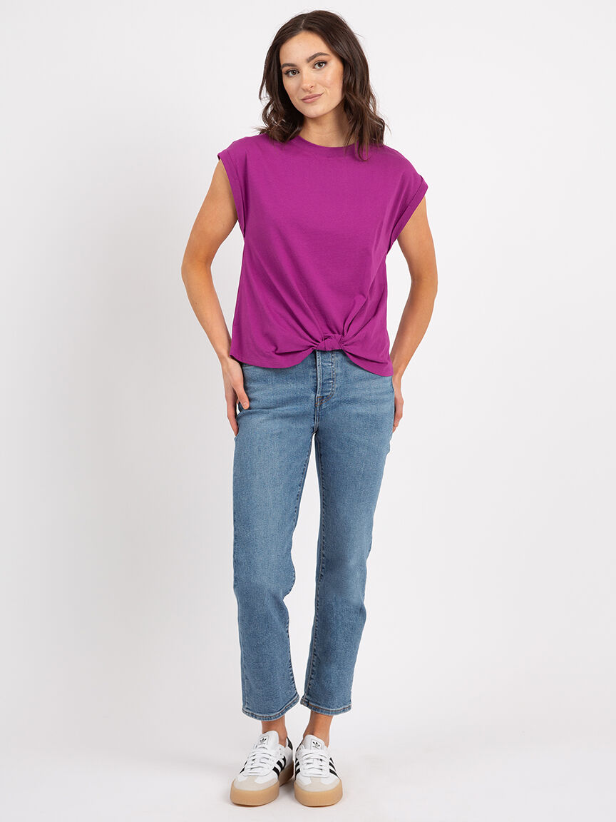 knot front crewneck tee Image 2