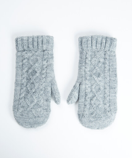 cable knit chenille mittens  Image 1