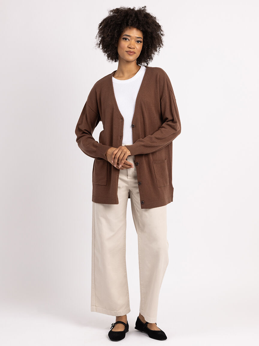 agnes v neck button front cardigan Image 2