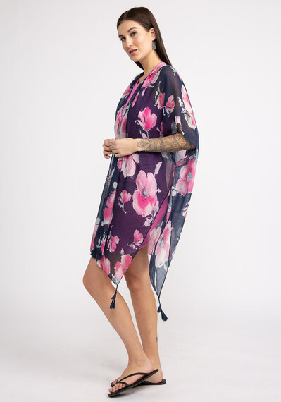 navy ground floral print wrap Image 4