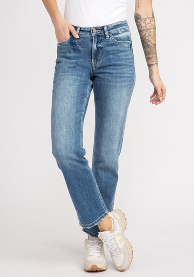 high rise straight leg jeans Image 3