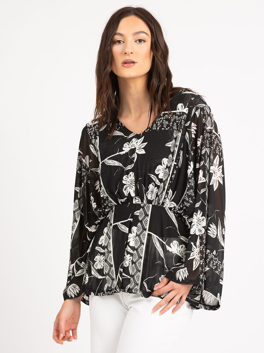 miley mesh wide sleeve peplum Image 1