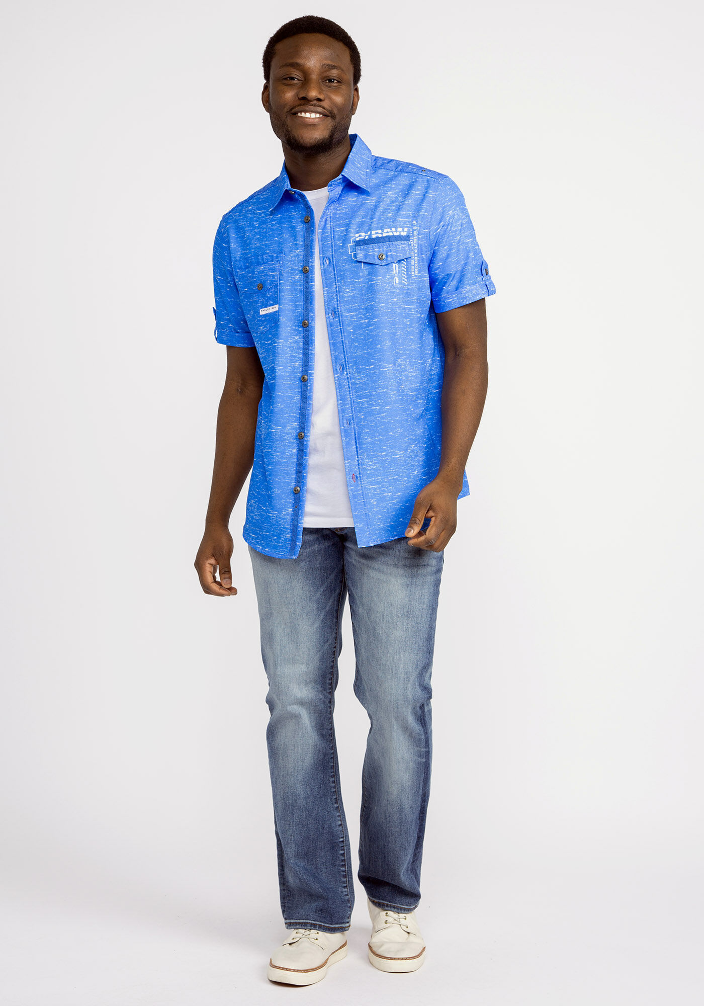 Jeans and short sleeve shirt shop