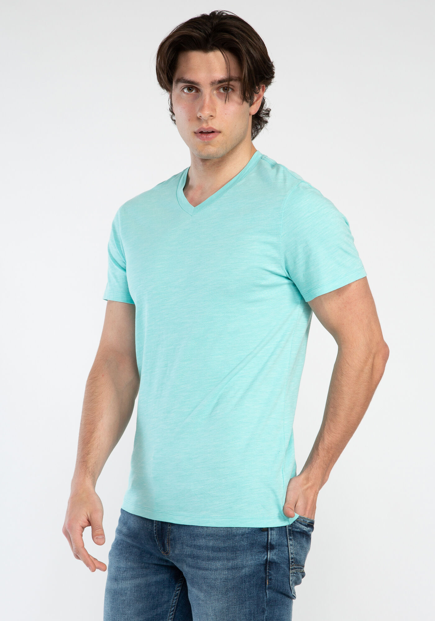 owen inject dye v-neck t-shirt Image 3