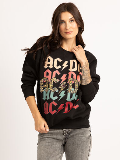 acdc crew neck sweatshirt, Black