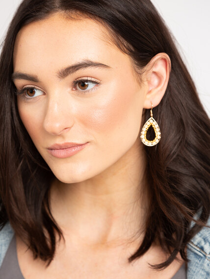 beaded tear drop earrings beaded tear drop earrings Image 1