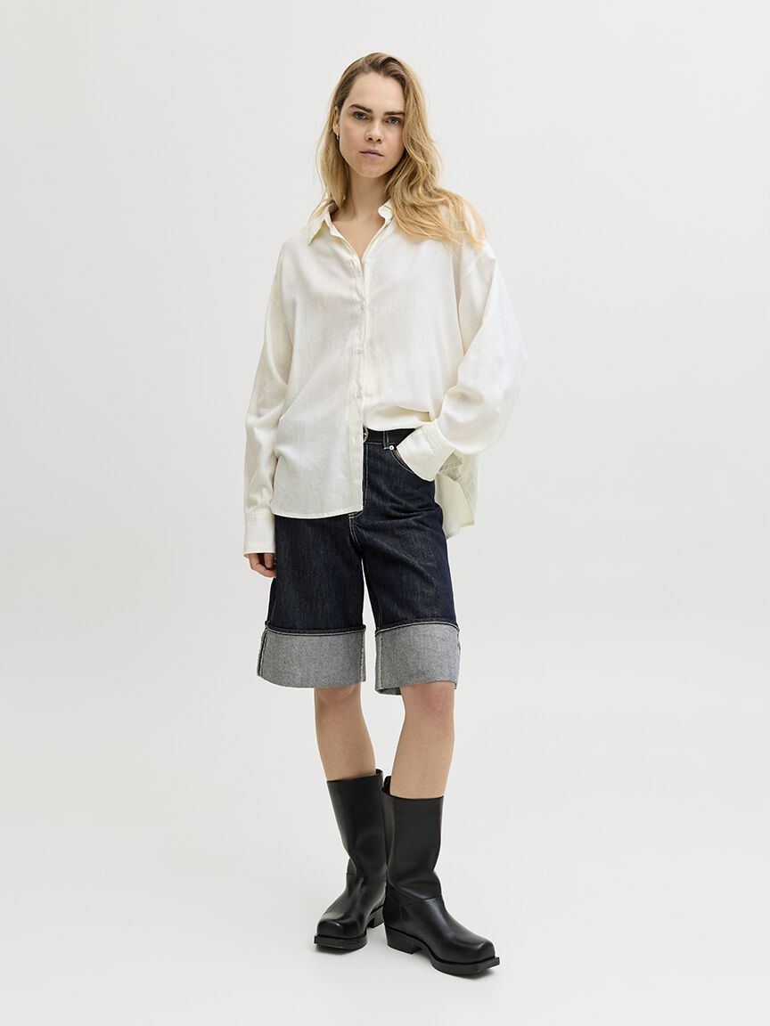 almira linen blend shirt