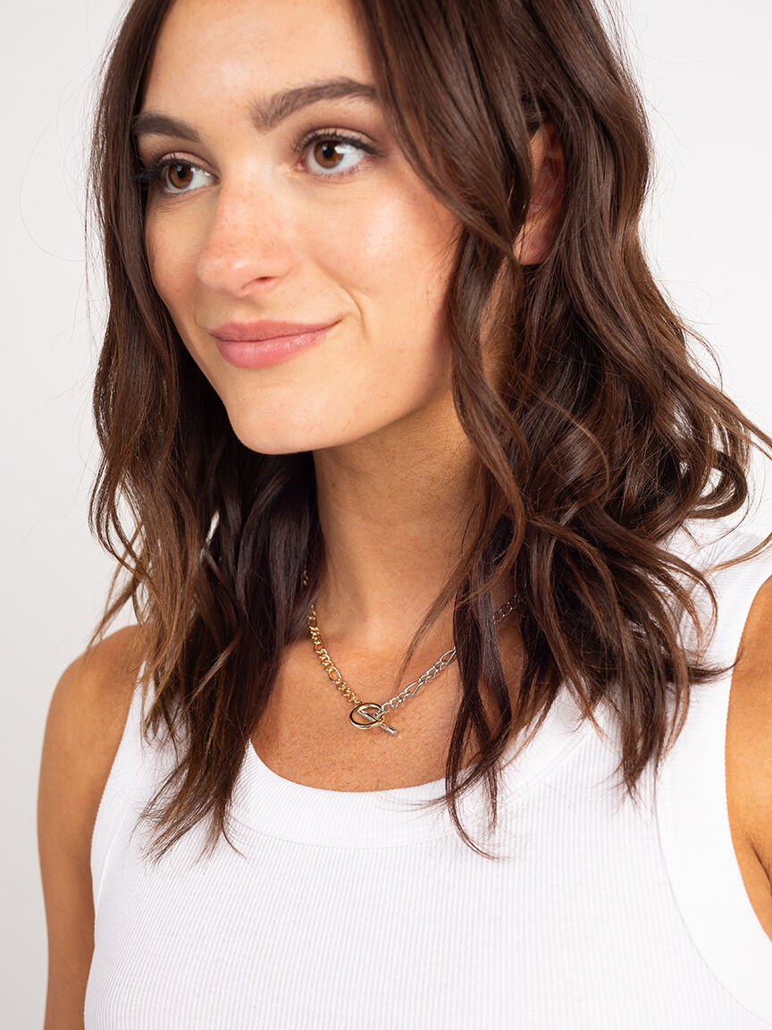 two tone toggle necklace Image 3