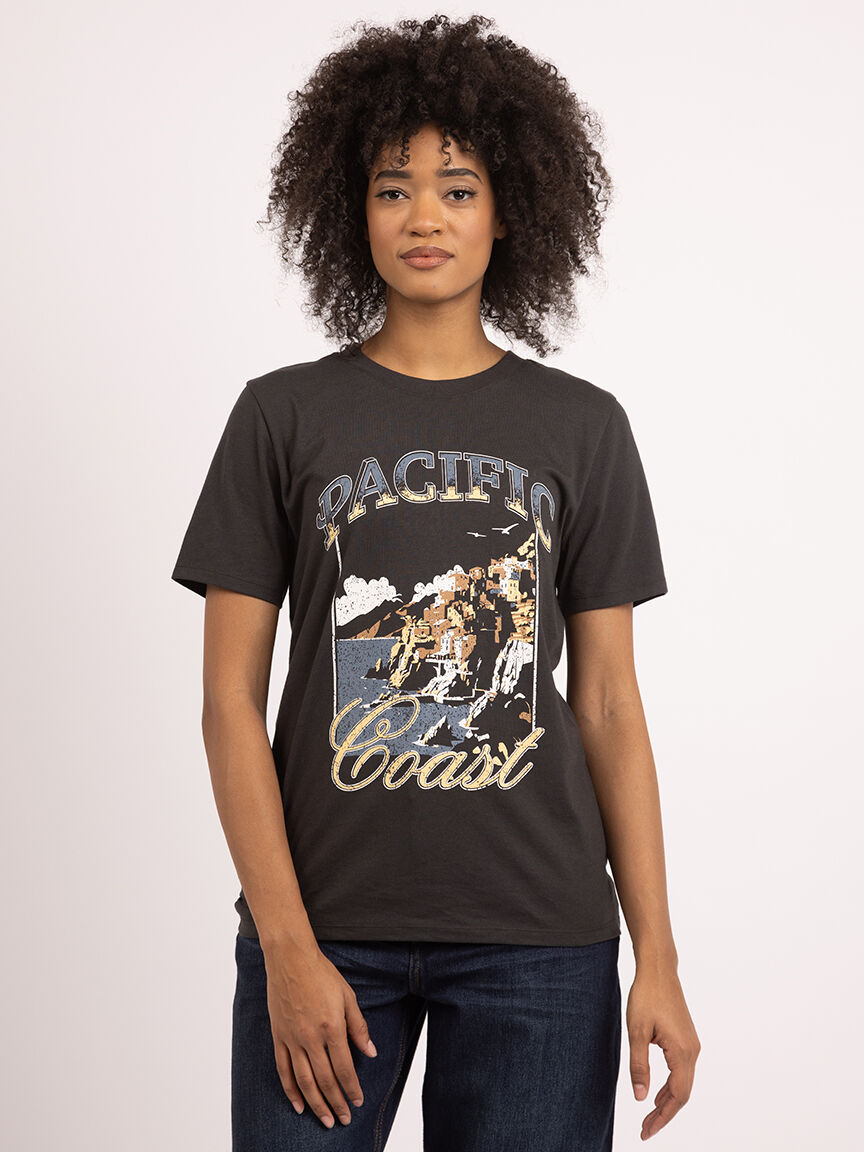 pacific coast crew neck graphic t-shirt