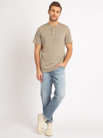 Murray Washed Henley T with Pocket Image 2