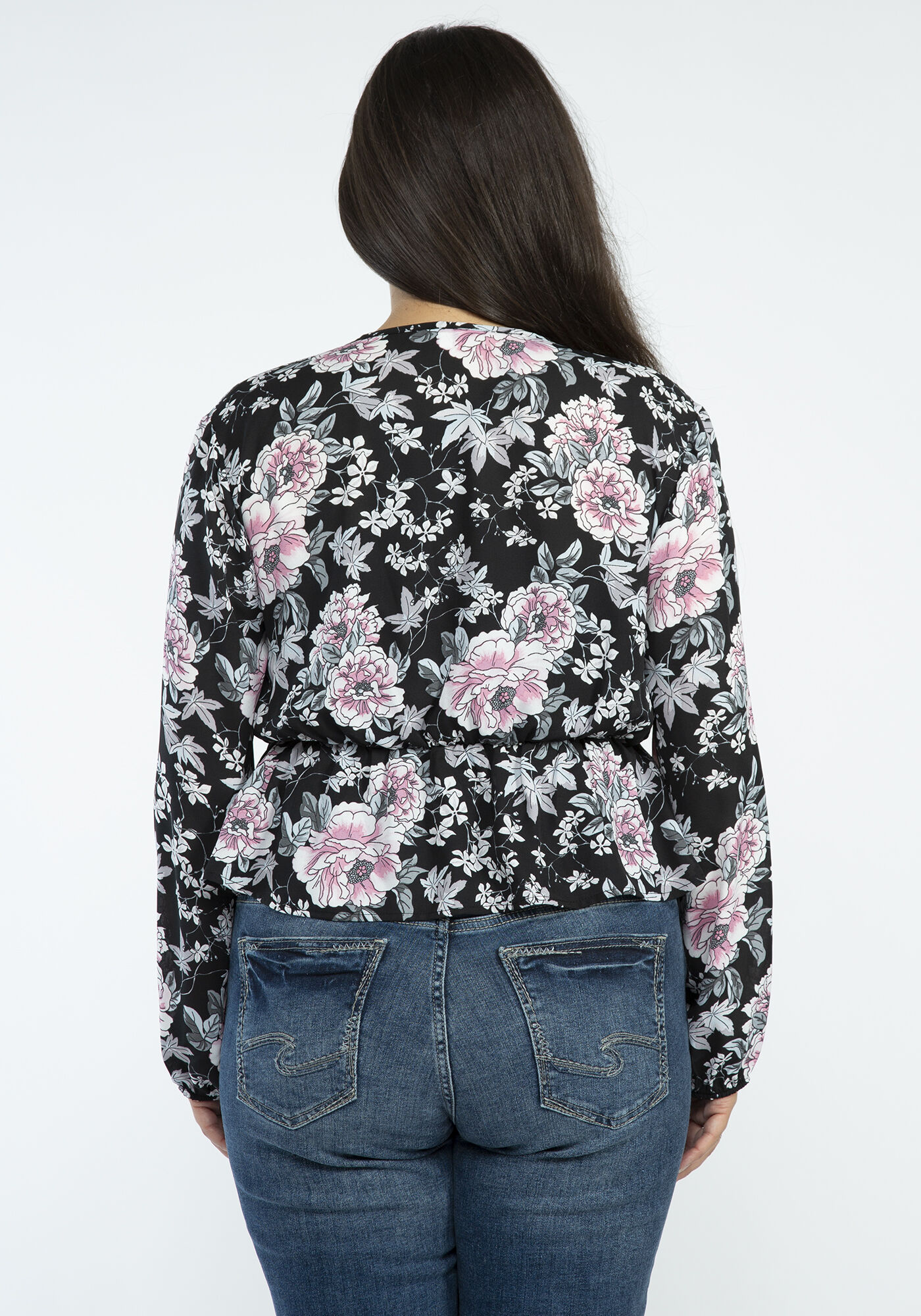 long sleeve tie front blouse Image 2