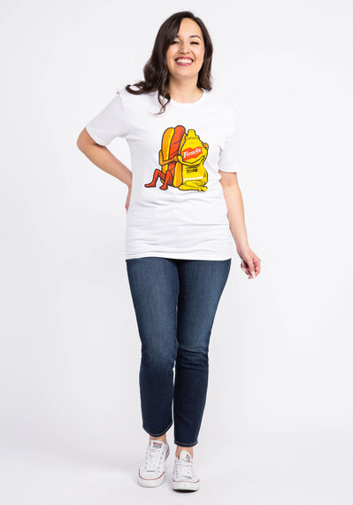 mustard and hot dog graphic t-shirt Image 5