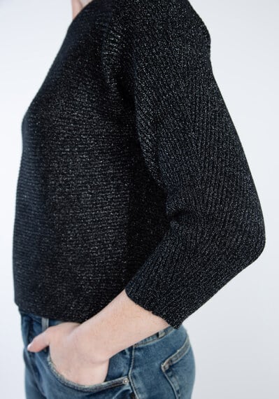 anne boatneck popover sweater w/ lurex Image 5