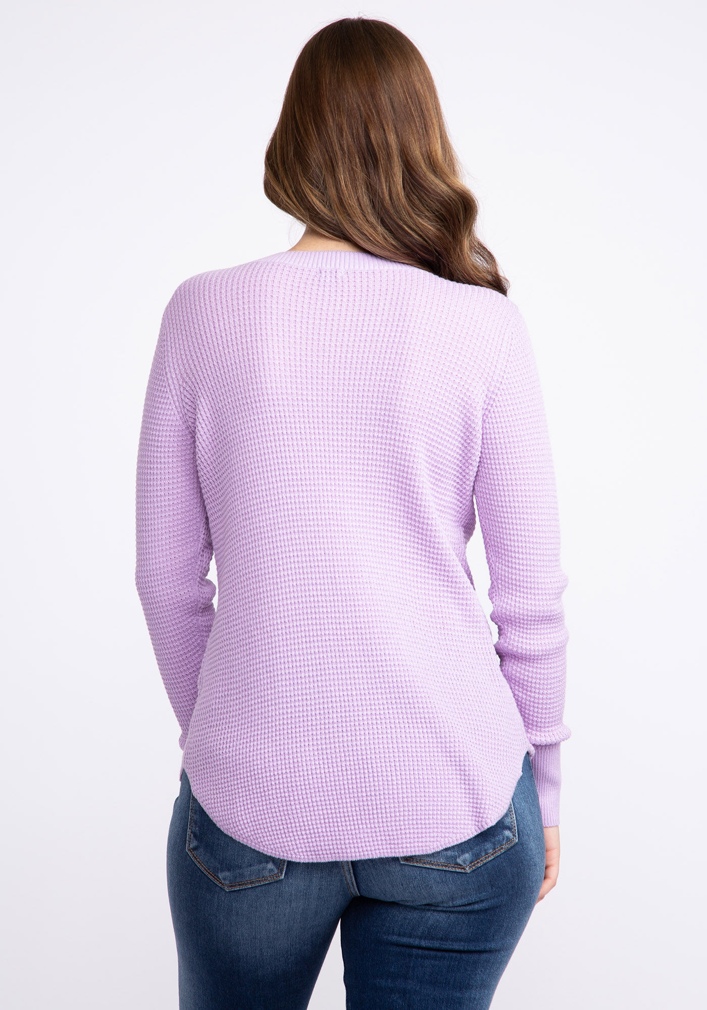 maria waffle crew neck sweater Image 2