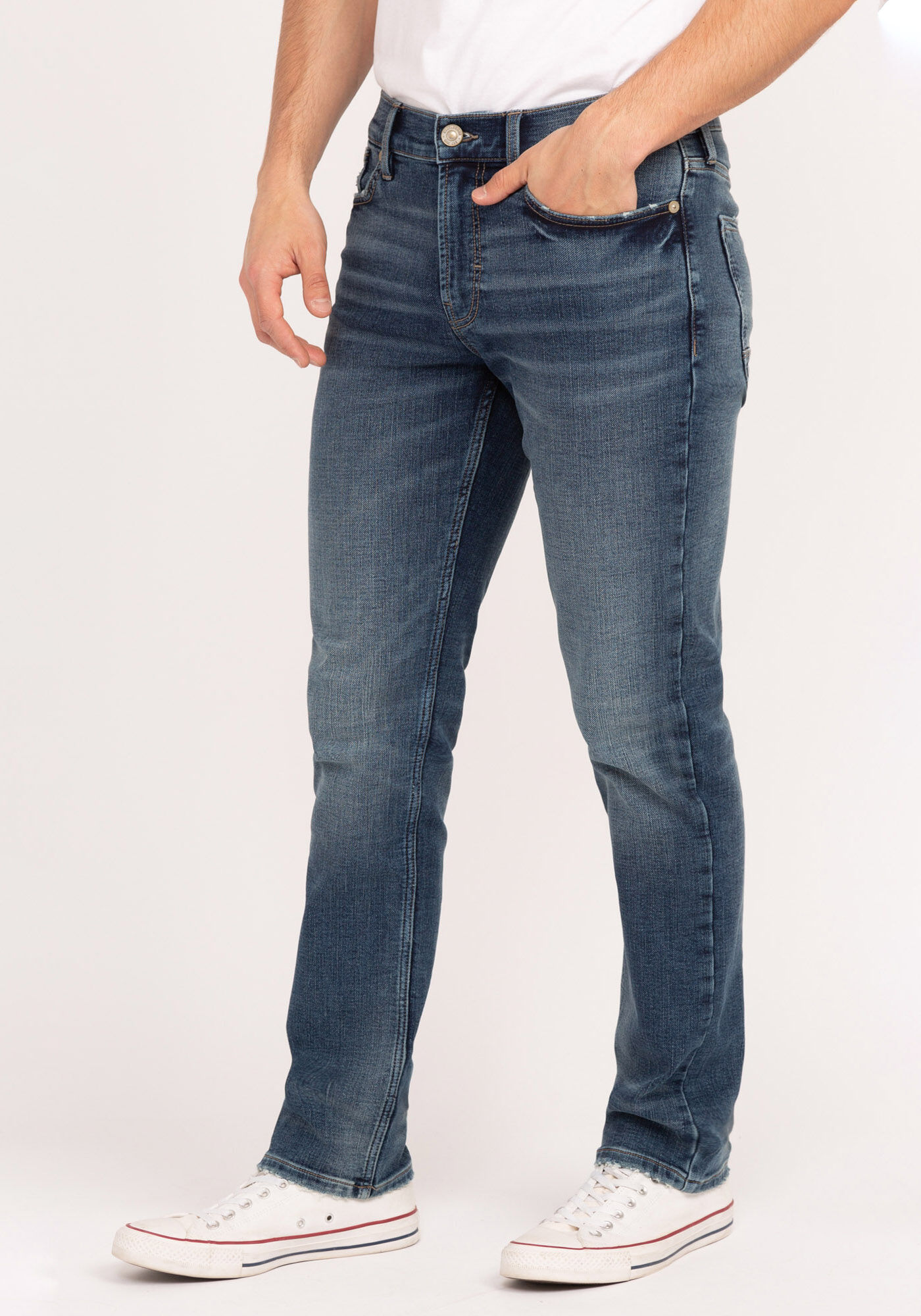 knit slim straight tech jean Image 3