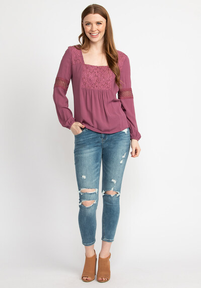 maggie square neck lace trimmed blouse Image 3