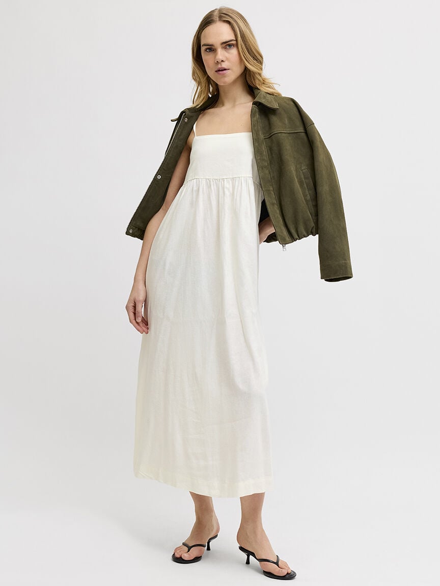 almira linen blend long dress Image 1