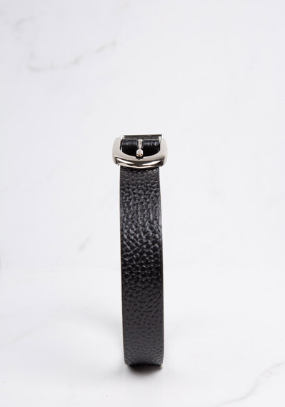 women's leather belt in textured italian leather Image 2