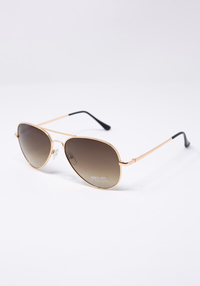 brown lenses black handle aviator sunglasses Image 3